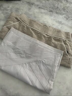 Neutral Linen Skirt and White Skirt Set